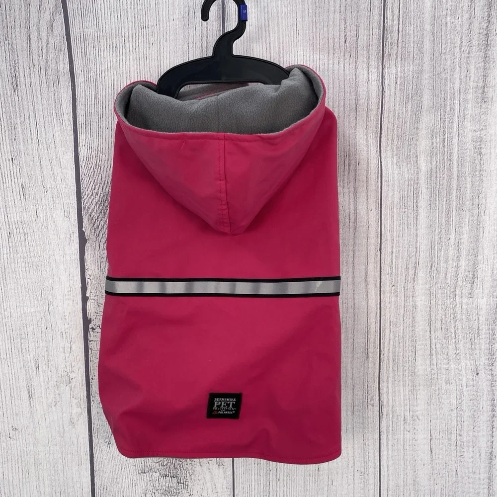 Berkshire Dog Coat MEDIUM Pink Polartec Fleece Lined Jacket Reflective Warm